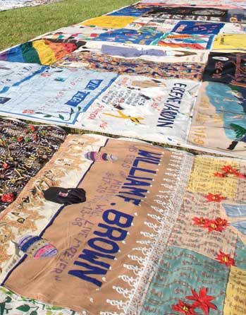 Photo of a portion of the AIDS quilt