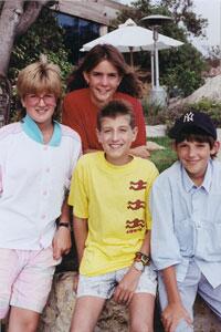 Ryan White and his friends outdoors.